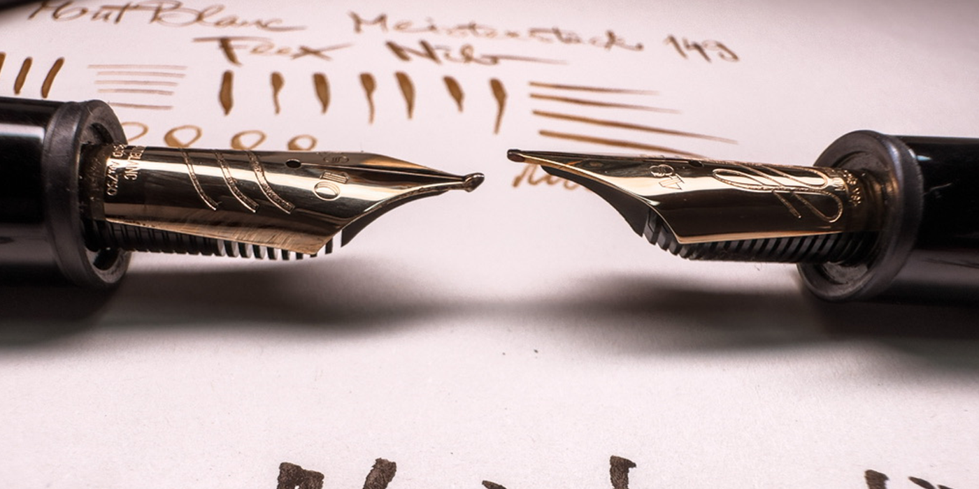 Comparing Montblanc 149 curved and flexible nib